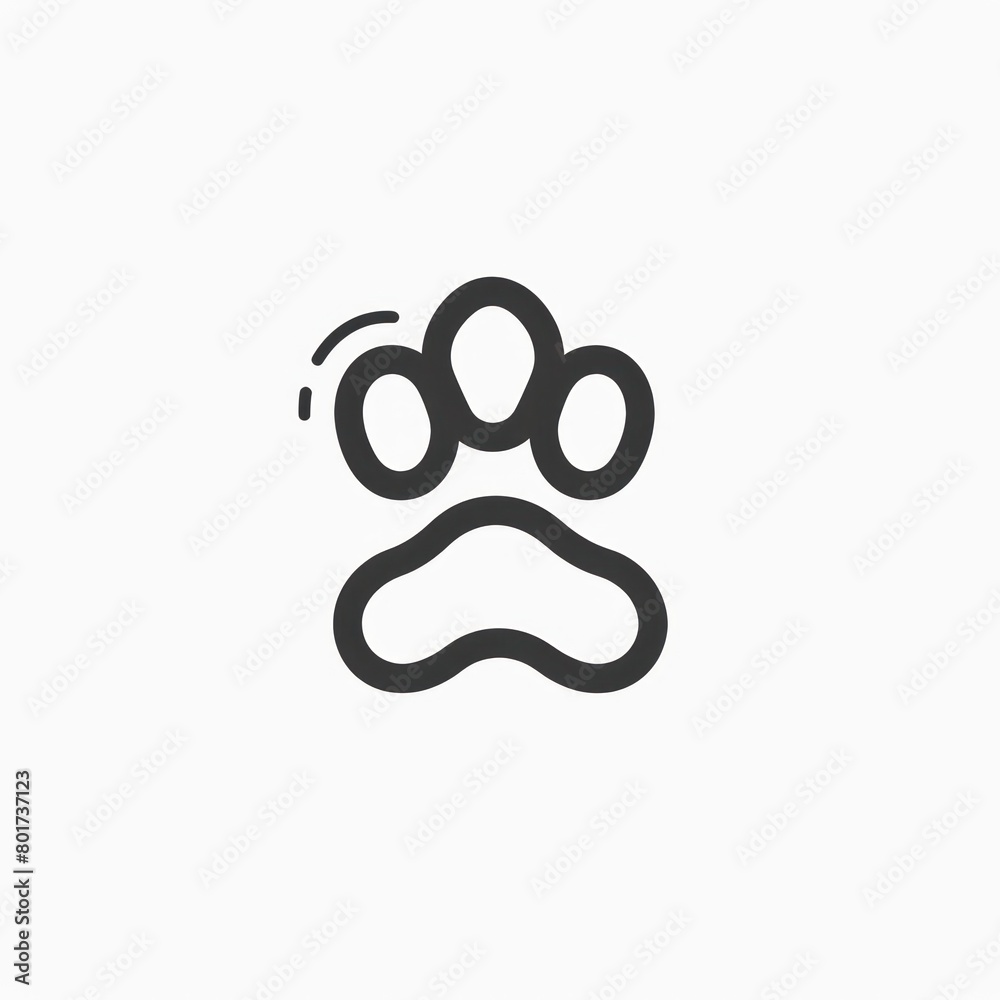 dog paw black lines on a white background dog paw black lines on a white background