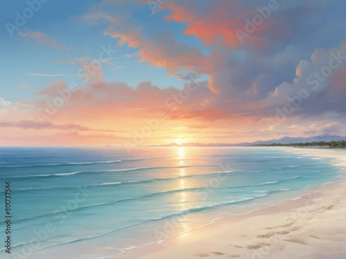 Beautiful scenery natural beach background © abu