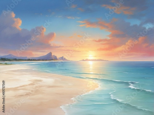 Beautiful scenery natural beach background © abu