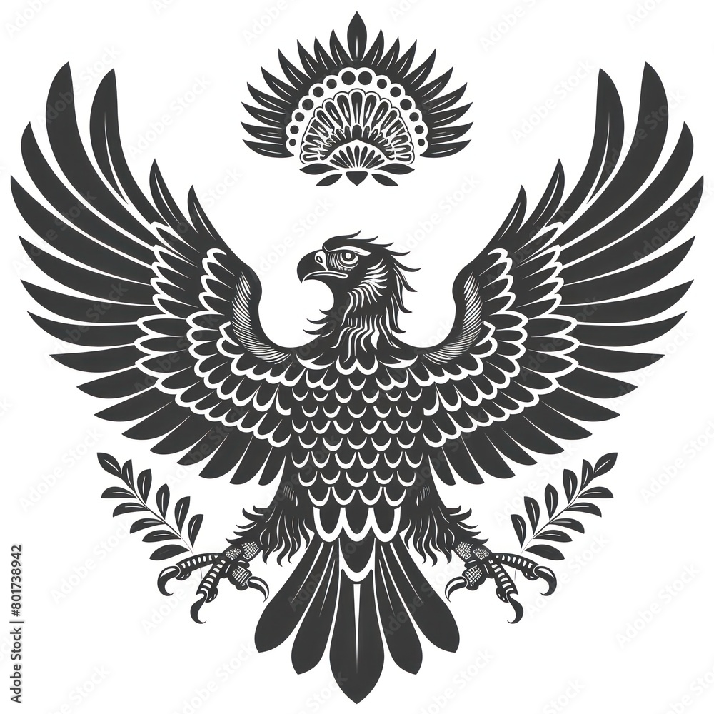 eagle silhouette black and white, on white background eagle silhouette black and white, on white background