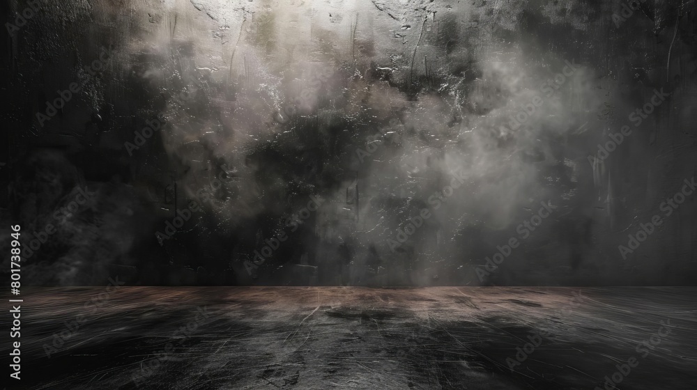 dark abstract studio with smoky atmosphere and cement wall texture product display background 3d rendering dark abstract studio with smoky atmosphere and cement wall texture product display background 3d rendering