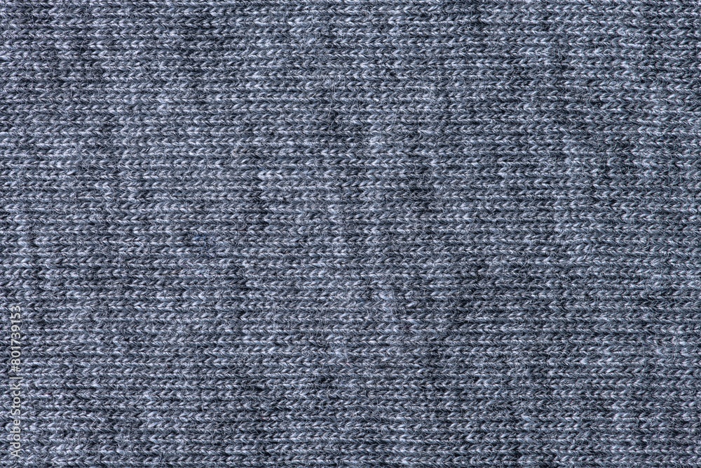 Gray background, knitted fabric texture, macro shot Gray background, knitted fabric texture, macro shot