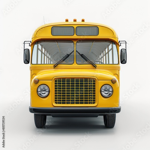 Bus Isolated front view on white background