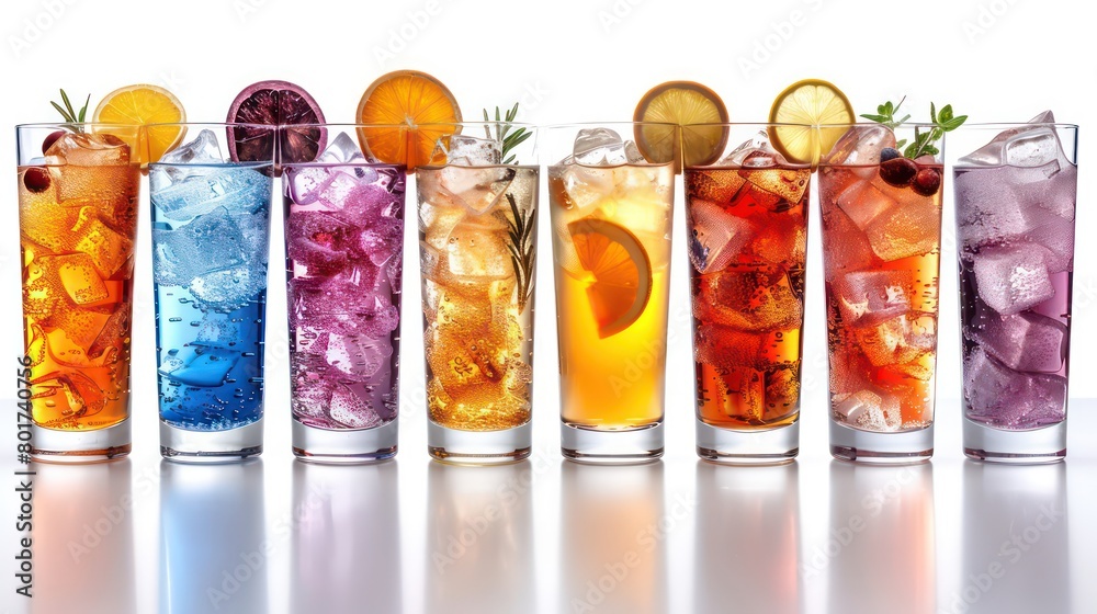 fruits cocktails on white background fruits cocktails on white background