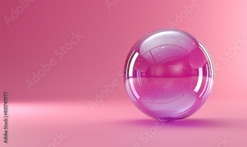 3d render of glossy purple speech bubble on pink background, social media concept