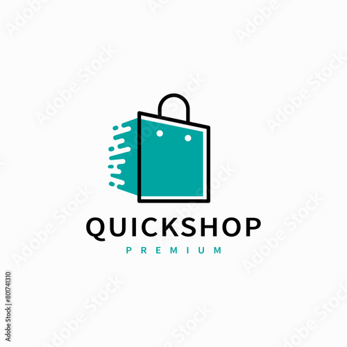 Quick shop icon logo design