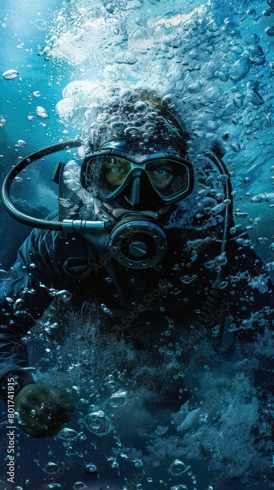 custom made wallpaper toronto digitaldiver underwater deep blue movement