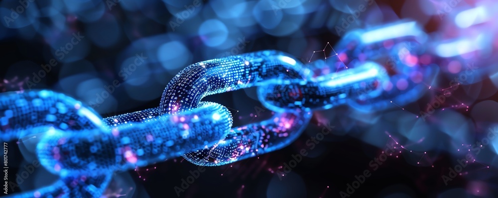A conceptual image of a blockchain linking various sectors like finance, healthcare, and education A conceptual image of a blockchain linking various sectors like finance, healthcare, and education
