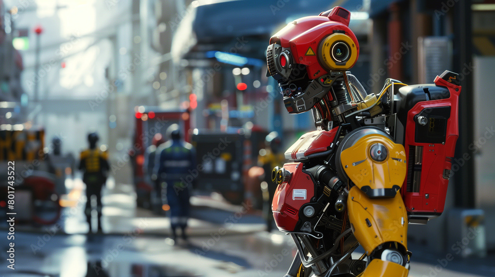 Humanoid robot rescue robot, fireman Humanoid robot rescue robot, fireman