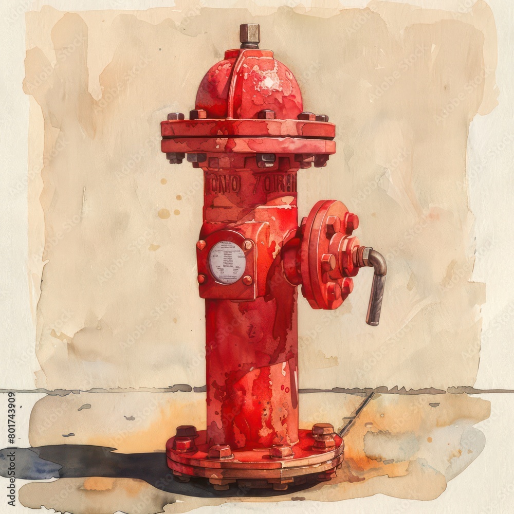 fire hydrant illustration in a flat color background fire hydrant illustration in a flat color background
