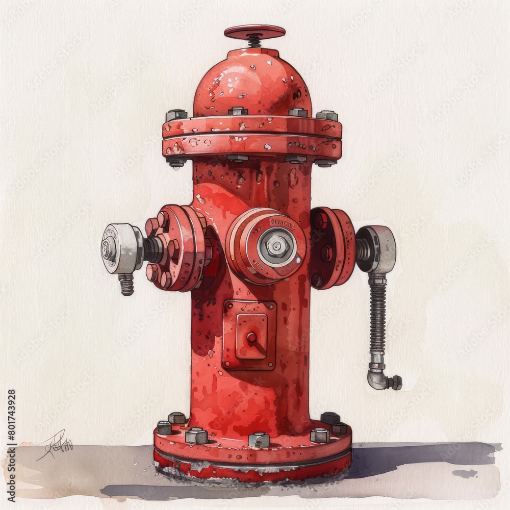 fire hydrant illustration in a flat color background fire hydrant illustration in a flat color background