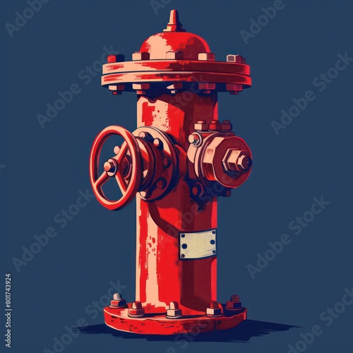 fire hydrant illustration in a flat color background