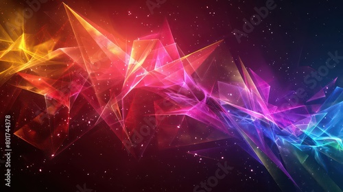 geometry laser background, dark background, bright color