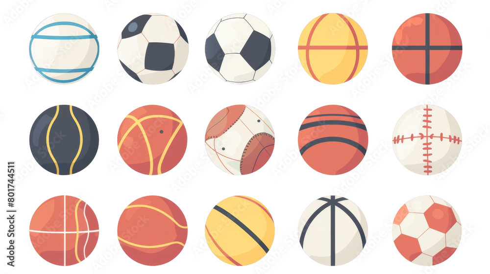 Sports balls minimal flat icon se