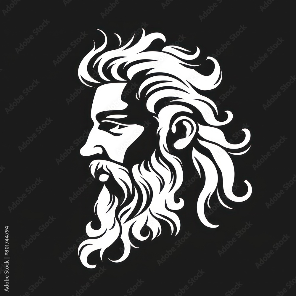 zeus head, white on black vector logo zeus head, white on black vector logo