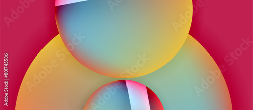 A closeup of a vibrant balloon in electric blue, magenta, and other colorful tints and shades, against a red background. This art piece exudes colorfulness and party supply vibes