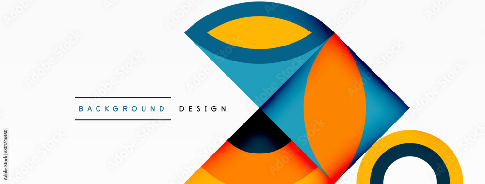 A vibrant geometric design featuring colorful triangles, rectangles, circles, and symmetrical patterns in electric blue tints and shades, all set against a crisp white background A vibrant geometric design featuring colorful triangles, rectangles, circles, and symmetrical patterns in electric blue tints and shades, all set against a crisp white background