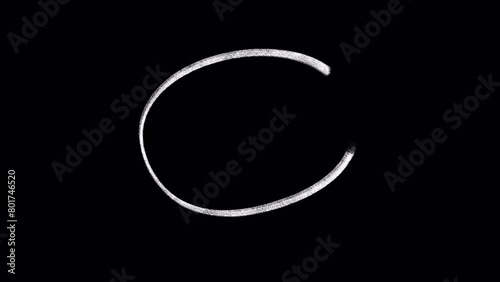 A Set of circles and line art: Hand-drawn animation of pencil crayon, rough chalk underline, marks, sketching elements on a transparent background, alpha channel.