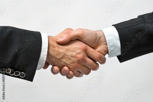 Close-Up of Business Handshake in Formal Suits