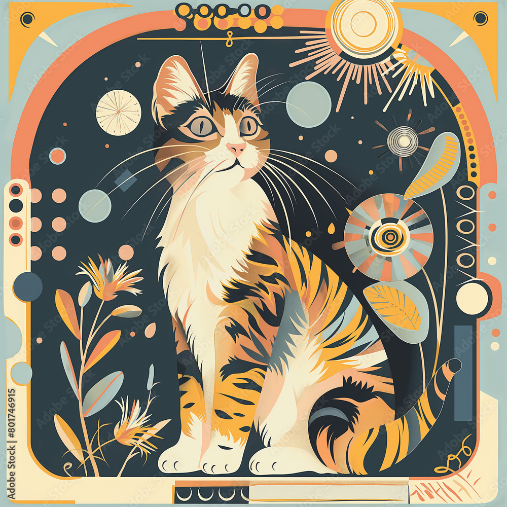 vector graphic Munchkin Spend time engaging your cat with interactive play sessions, using toys to mimic hunting behaviors, Small pattern and turn around and come back, surrounded 