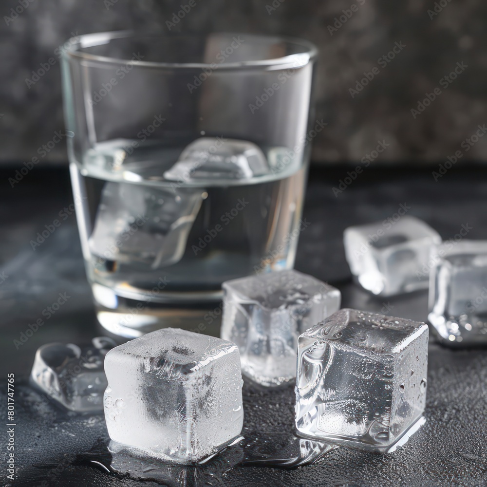 ice cold water with ice cubes ice cold water with ice cubes