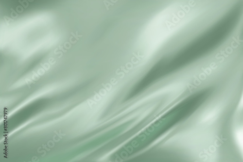 Abstract light green gradient background. Minimalistic subtle wavy silk texture. 3D vector illustration.