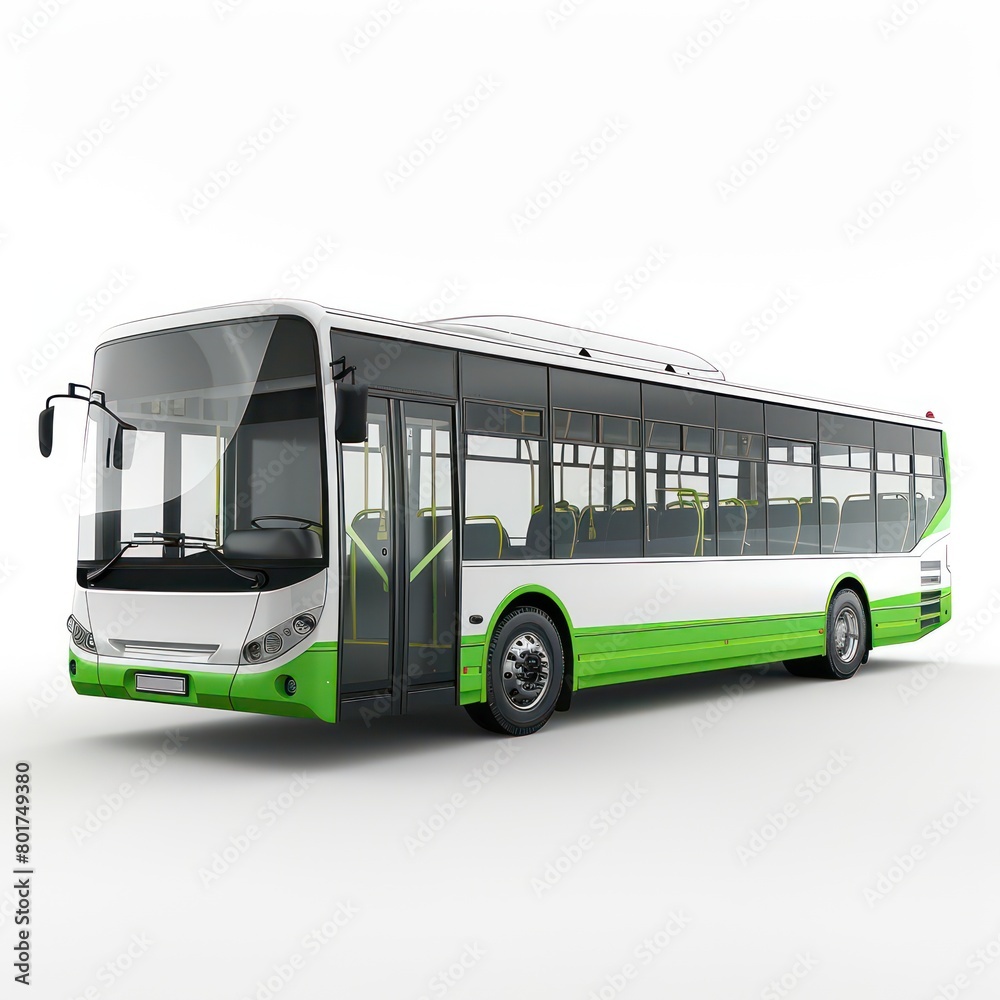 urban city modern bus on white background