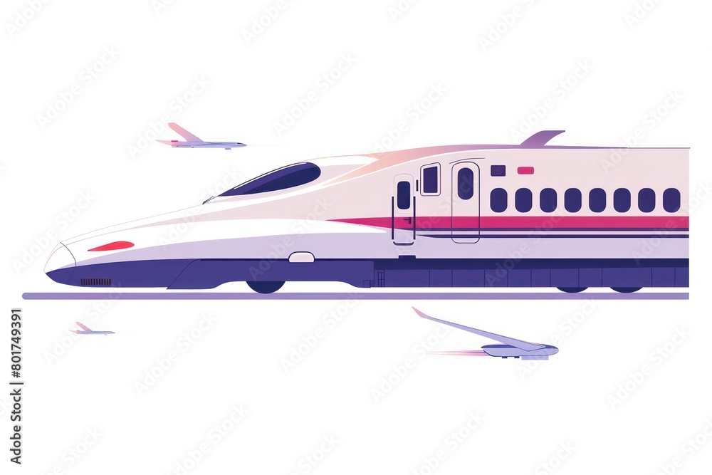 high speed trains design on  white background