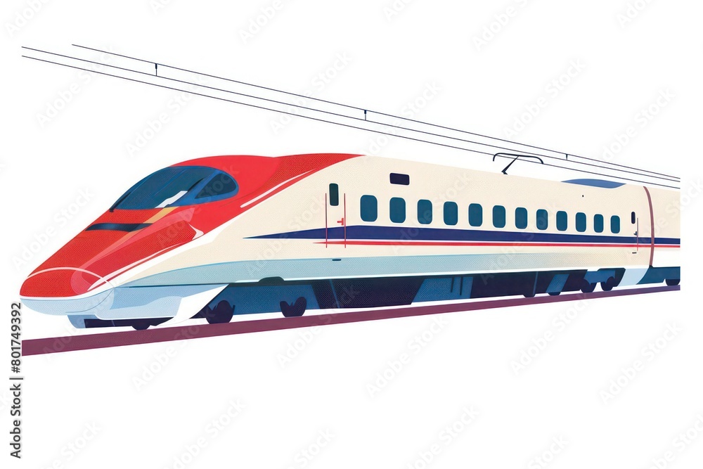 high speed trains design on  white background