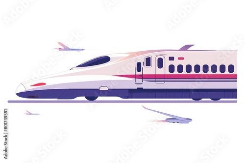 high speed trains design on white background