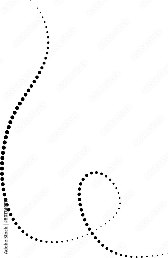 Obraz premium Line dotted halftone waves. Creative shape abstract