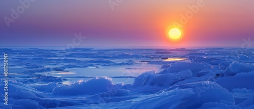 sun in a beach on north pole photo