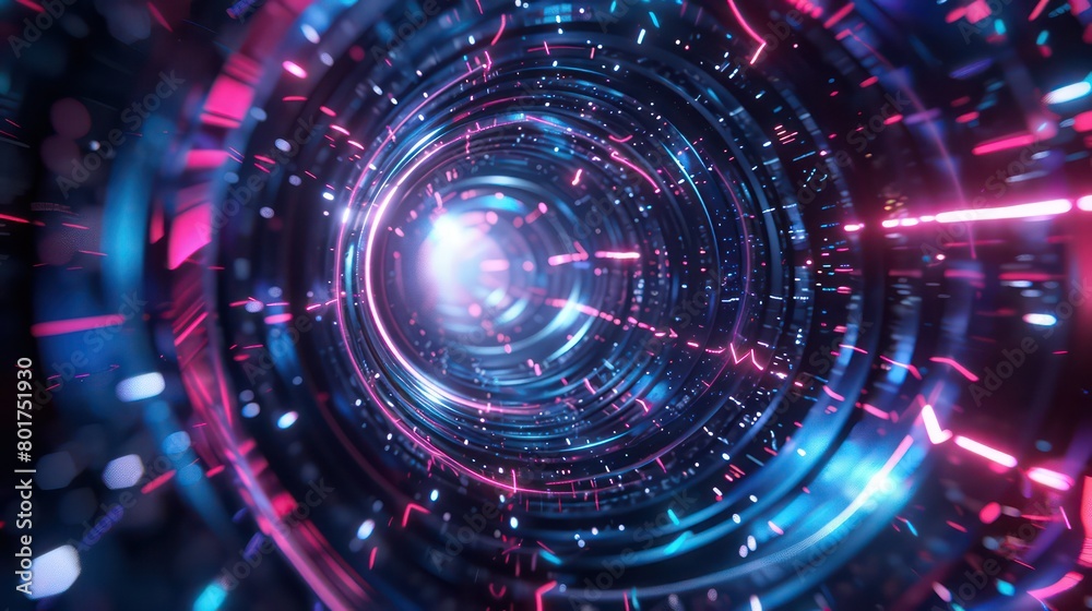  sci-fi swirling vortexes, futuristic neon light