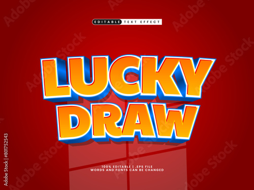 lucky draw editable text effect in simple text style