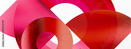 A magenta ribbon with a heart design in the center on a white background, forming a pattern resembling a triangle within a circle, reminiscent of an automotive wheel system