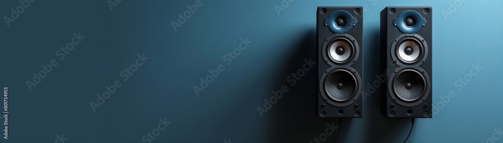 Two speakers positioned next to each other with an empty area reserved for adding text. Two speakers positioned next to each other with an empty area reserved for adding text.