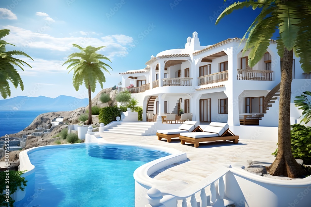 Fototapeta premium hotel swimming pool,Generative AI