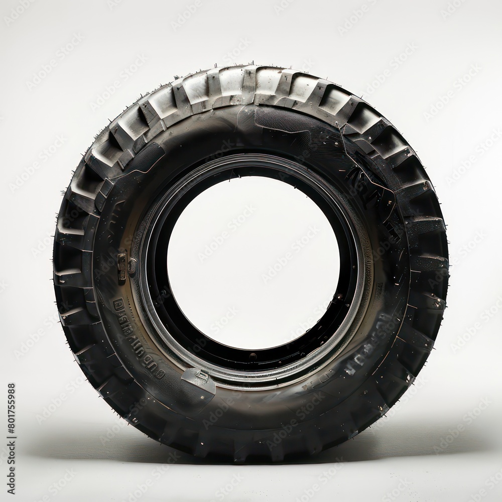 Obraz premium tractor wheel on white background