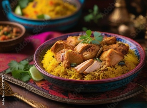 Chicken dhum biriyani using jeera rice and spices