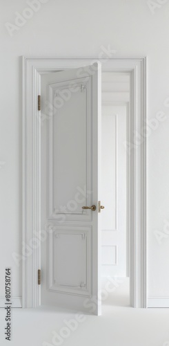 open white door against a white background