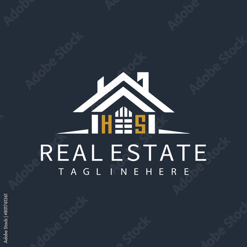 HS initial monogram logo for real estate design.