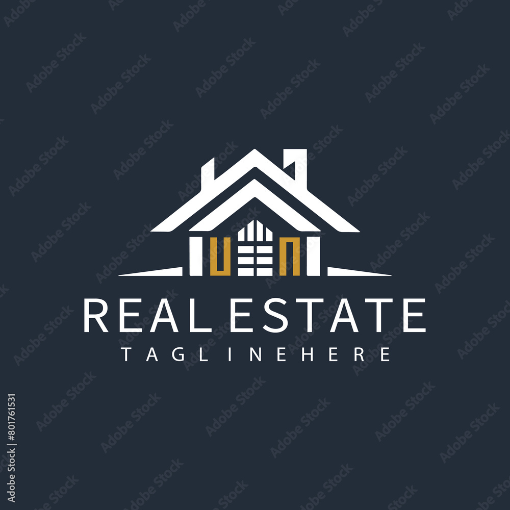 UN initial monogram logo for real estate design. UN initial monogram logo for real estate design.