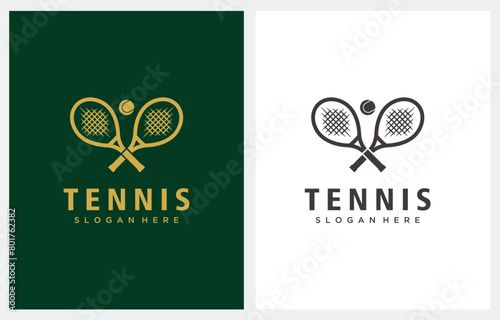 Tennis Racket Sport logo design template emblem tournament