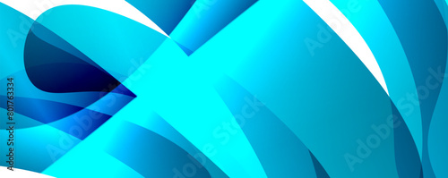 A blue ribbon made of electric blue material is fluttering in the wind on a white background. The ribbon features a symmetrical pattern and is bordered by a magenta rectangle