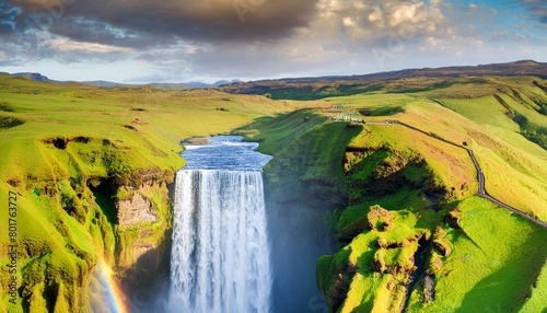 "Skogafoss Splendor: A Dramatic Icelandic Cascade" 