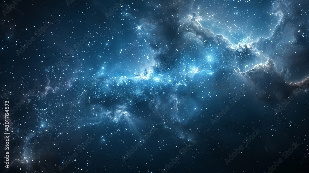 Obraz premium The dark expanse of space glowed with the light of faraway stars.