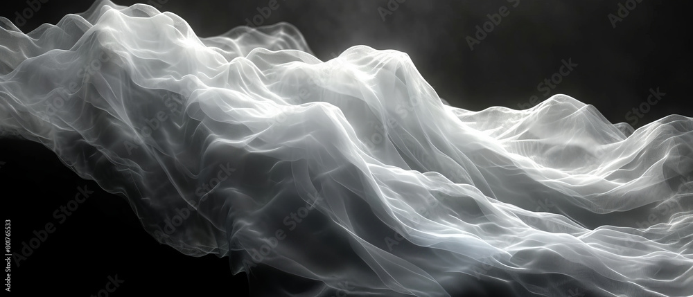 Fototapeta premium A white wave with a black background