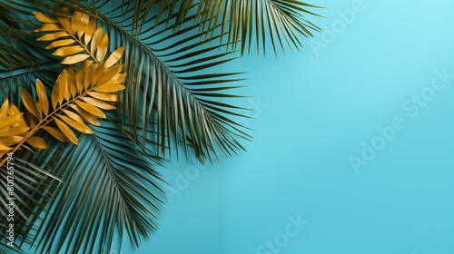 summer vibe with blue copy space background