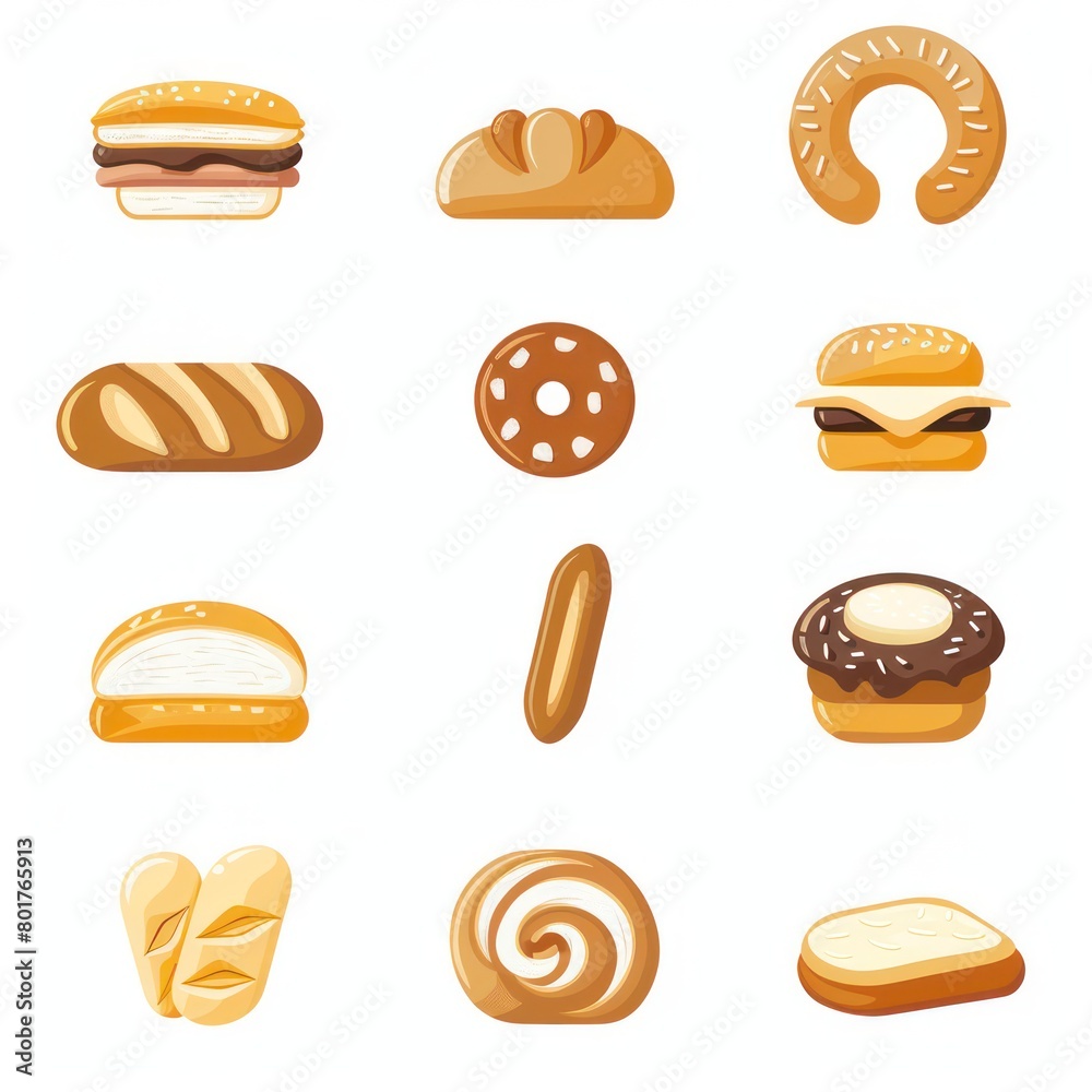 breads quality Illustration icon set breads quality Illustration icon set