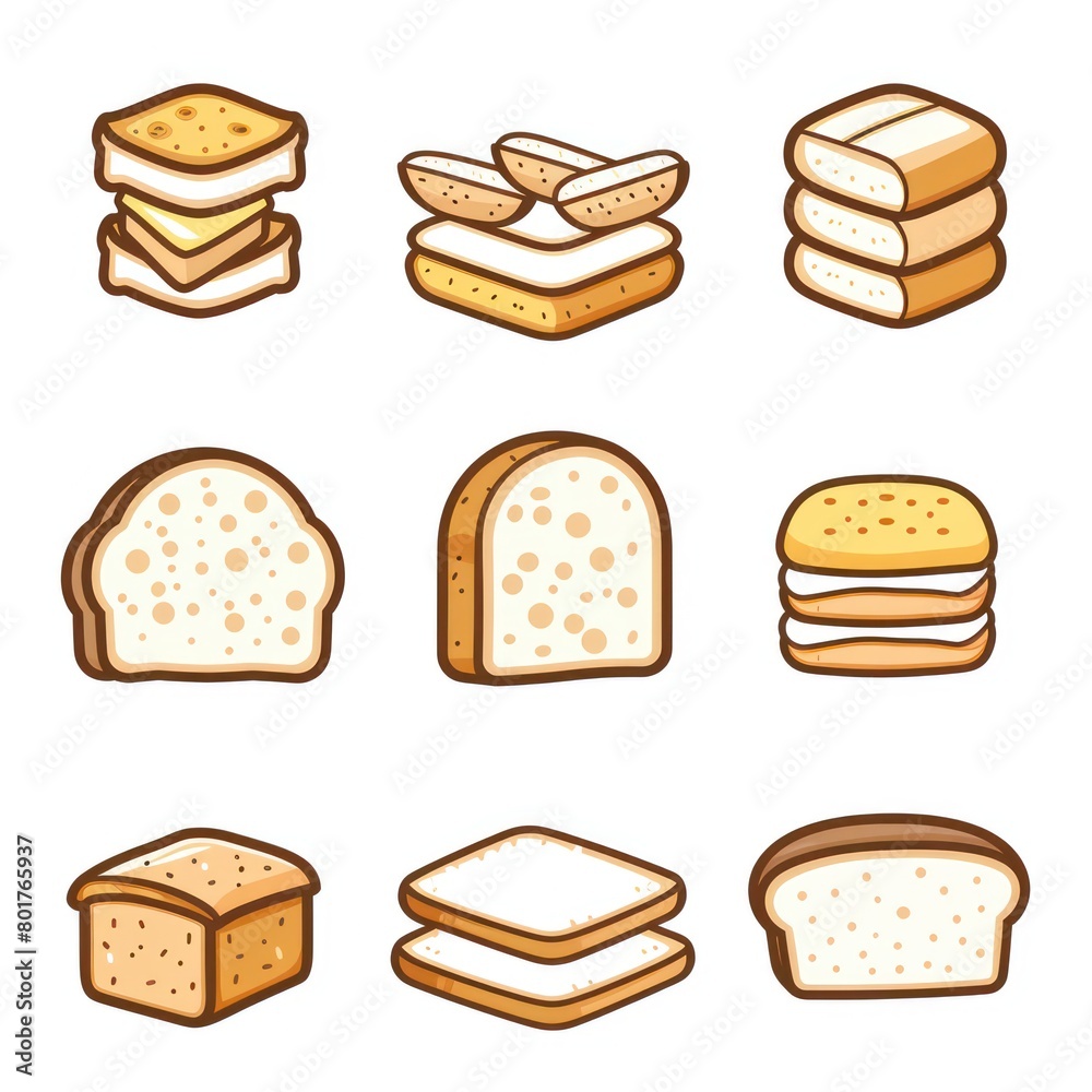 breads quality Illustration icon set breads quality Illustration icon set